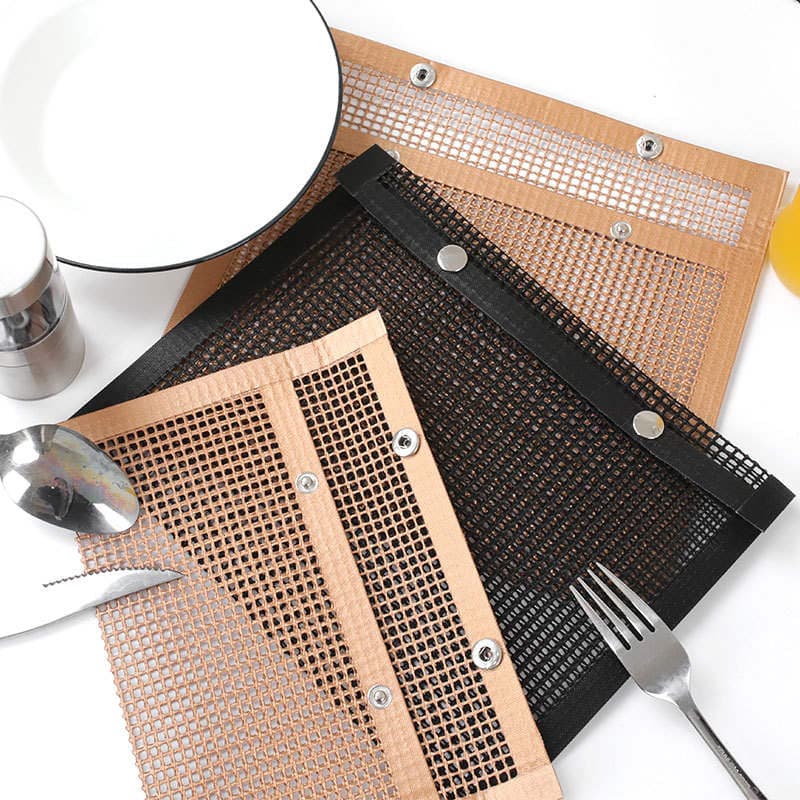 Qc Fiberglass Non-Stick Barbecue Mesh Bag Home Kitchen Supplies High Temperature Resistant Ptfe Teflon Barbecue Bag 4
