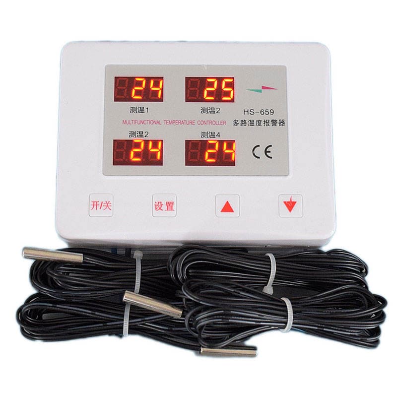 Beilong HS-659 Farm Temperature Monitoring Instrument Four-way Temperature Measurement Unattended Places High and Low Temperature Alarm 5