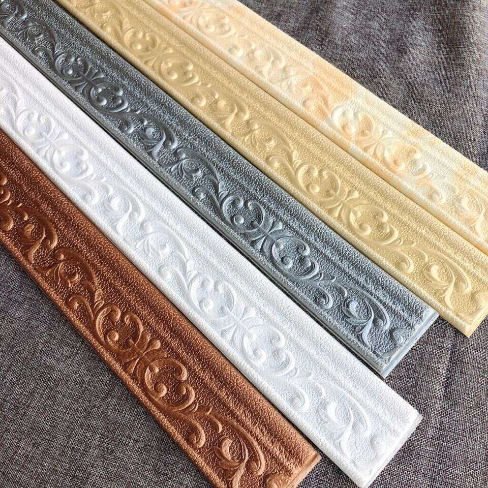Waterproof self-adhesive 3d three-dimensional skirting wall stickers TV background wall border edge banding foam waist line decorative stickers 1