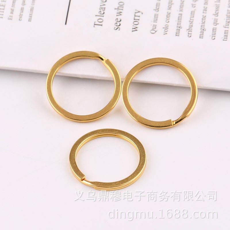 DIY jewelry accessories handmade material metal gold key ring key ring key ring flat ring 30MM 1