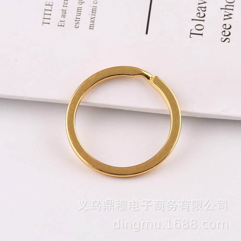 DIY jewelry accessories handmade material metal gold key ring key ring key ring flat ring 30MM 4
