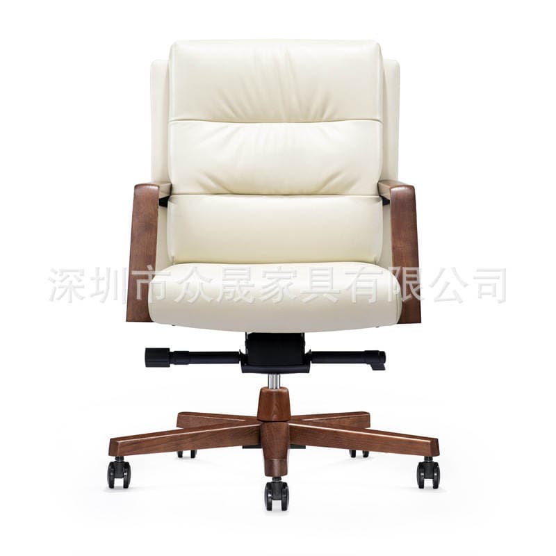 Retro Leather Chair Luxury Office Chair Computer Swivel Chair High Tube Boss Sitting Chair Conference Reception Negotiation Armchair 2