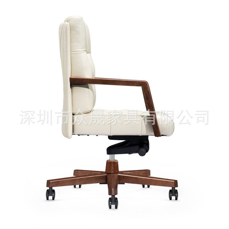 Retro Leather Chair Luxury Office Chair Computer Swivel Chair High Tube Boss Sitting Chair Conference Reception Negotiation Armchair 4