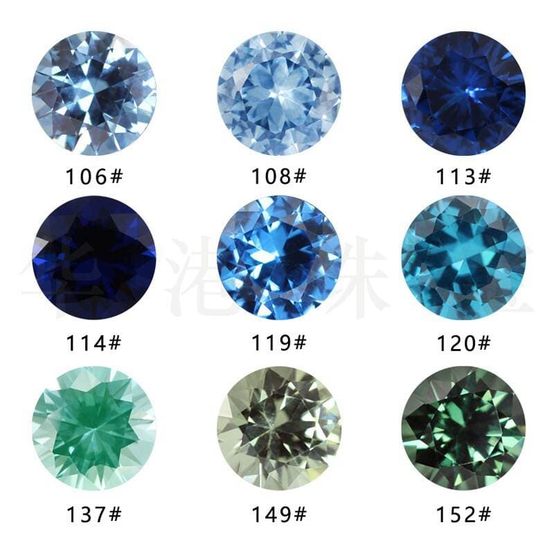 Round synthetic spinel bare stone 113# 106# 108# 119# 120#152# blue spinel ring 2