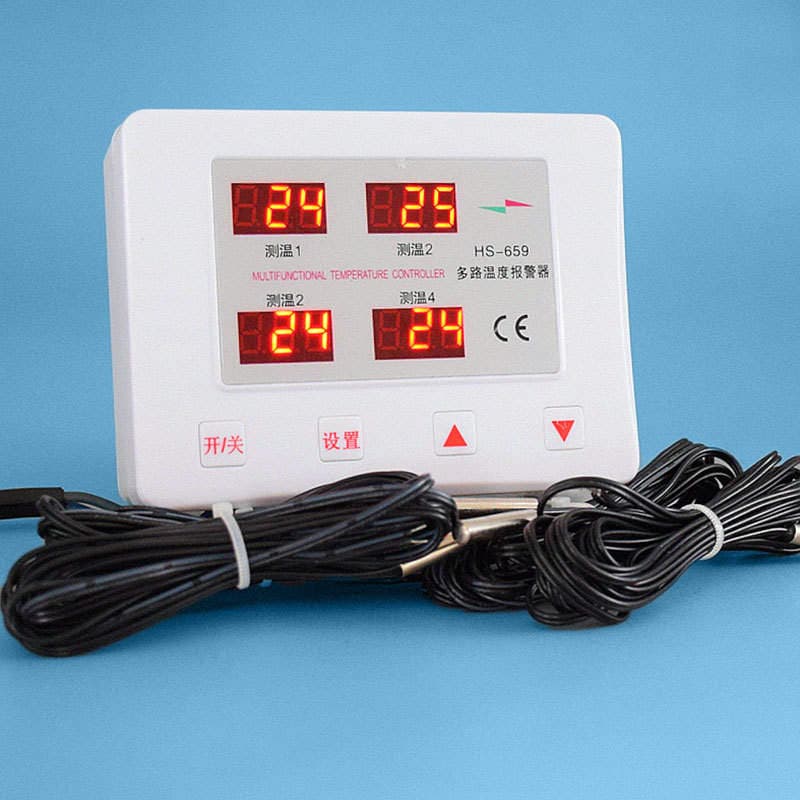 Beilong HS-659 Farm Temperature Monitoring Instrument Four-way Temperature Measurement Unattended Places High and Low Temperature Alarm 1