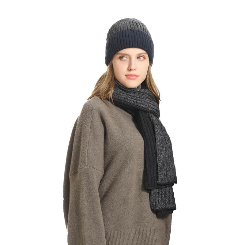 Cross-Border Autumn and Winter Thickened Warm Knitted Men's and Women's Hat, Scarf, and Gloves Three-Piece Set Manufacturer Wholesale Warm Upgrade 5