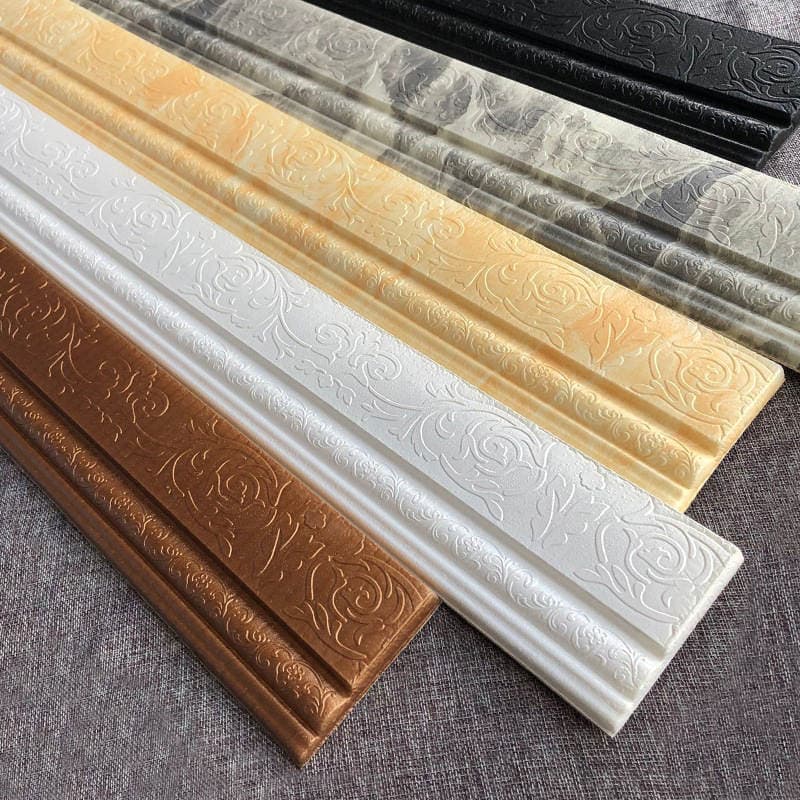 Waterproof self-adhesive 3d three-dimensional skirting wall stickers TV background wall border edge banding foam waist line decorative stickers 3