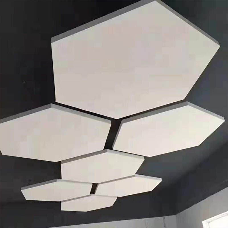 Fiberglass Ceiling Sound-Absorbing Panels for Theaters and Gymnasiums, Suspended Glass Wool Fire-Retardant and Fire-Proof Sound-Absorbing Material Decorative Panels 3