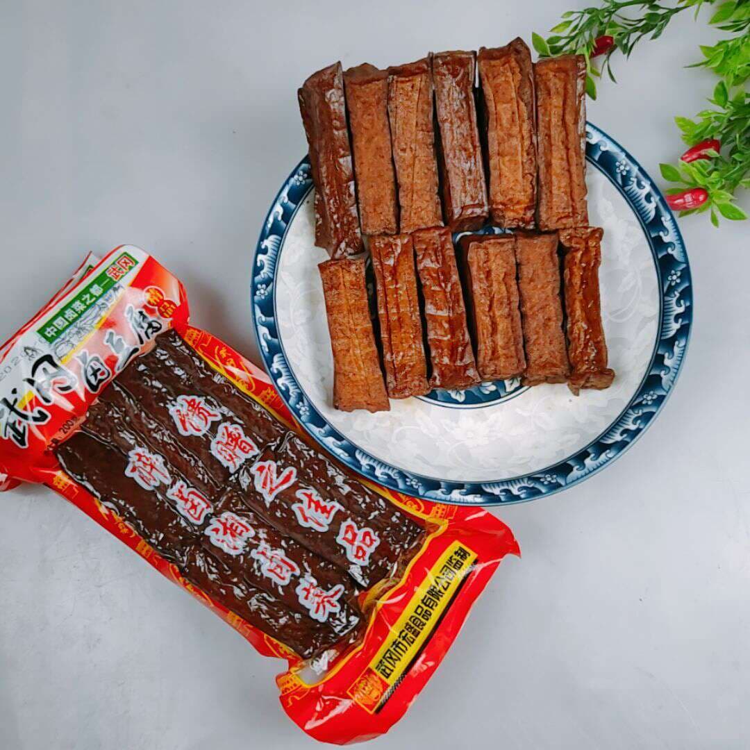 Wugang braised dried tofu 200g Hunan specialty Wugang braised tofu dried tofu products leisure vegetarian snacks 4