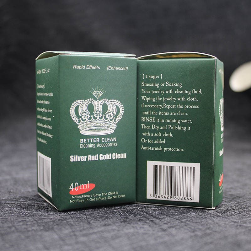 Crown gümüş təmizləyici maye, 40ml, təmizləmə parça ilə 2