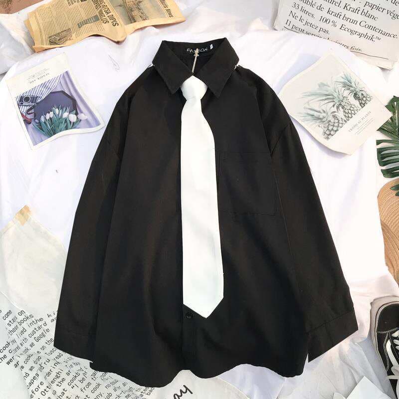 Shirt Women's Retro Hong Kong Style Design Sense Niche Internet Celebrity Top 2022 Spring and Autumn New Korean Style Loose Student Shirt 4