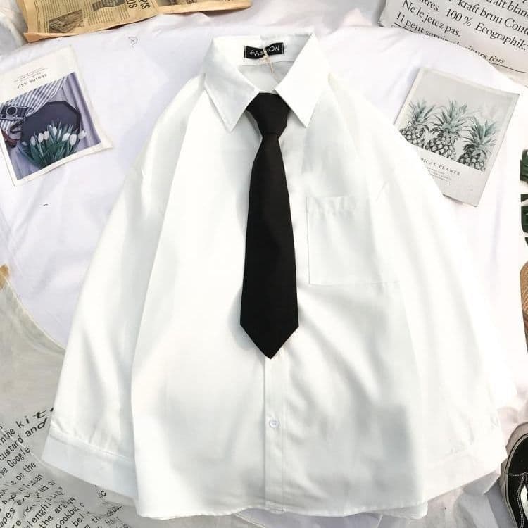 White without tie
