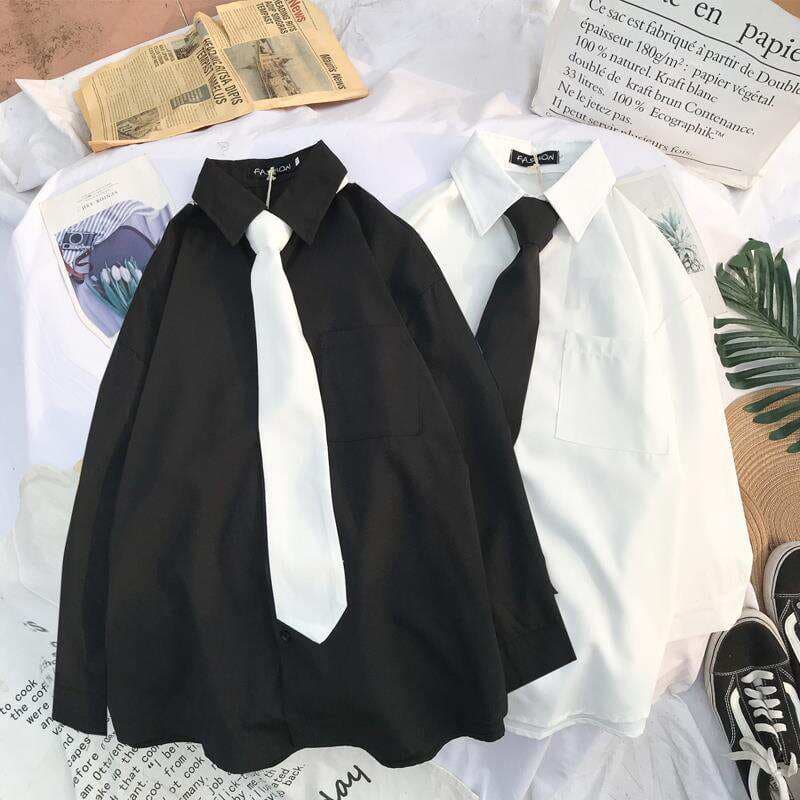 Shirt Women's Retro Hong Kong Style Design Sense Niche Internet Celebrity Top 2022 Spring and Autumn New Korean Style Loose Student Shirt 2