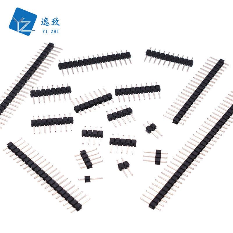 2.54mm Pitch Single Row Pin 180 Degree Straight Plug Dupont Pin Header 1-40P Pin L11.5 Environmentally Friendly Copper Pin 2
