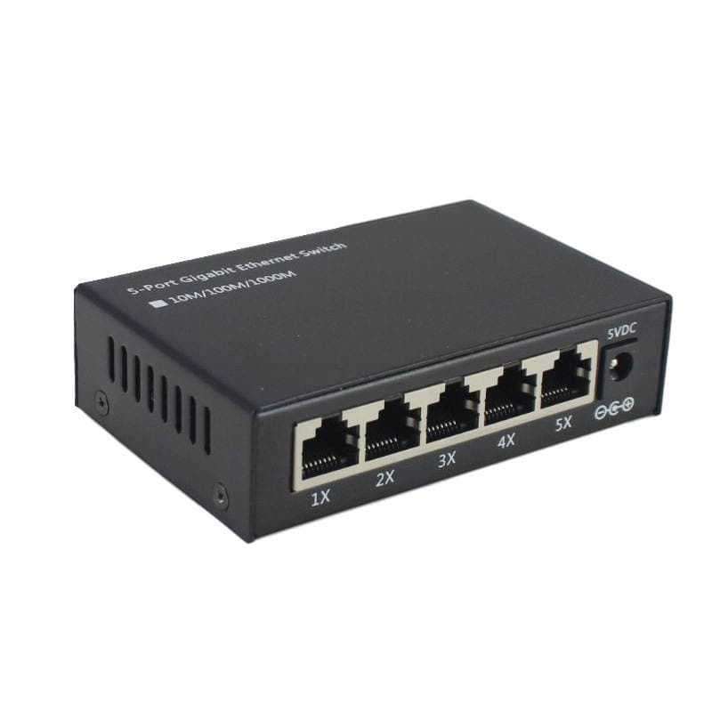 Yonghang Mini 5 portlu Gigabit fotoelektrik şəbəkə açarı, monitorinq üçün, dəmir korpus 3