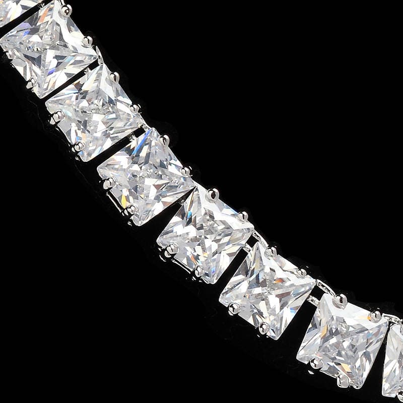 Jinse Crystal Zircon Set Brass Neck Chain Bride Joker Super Flash Simple Chain Wedding Dress Accessories Wholesale 3