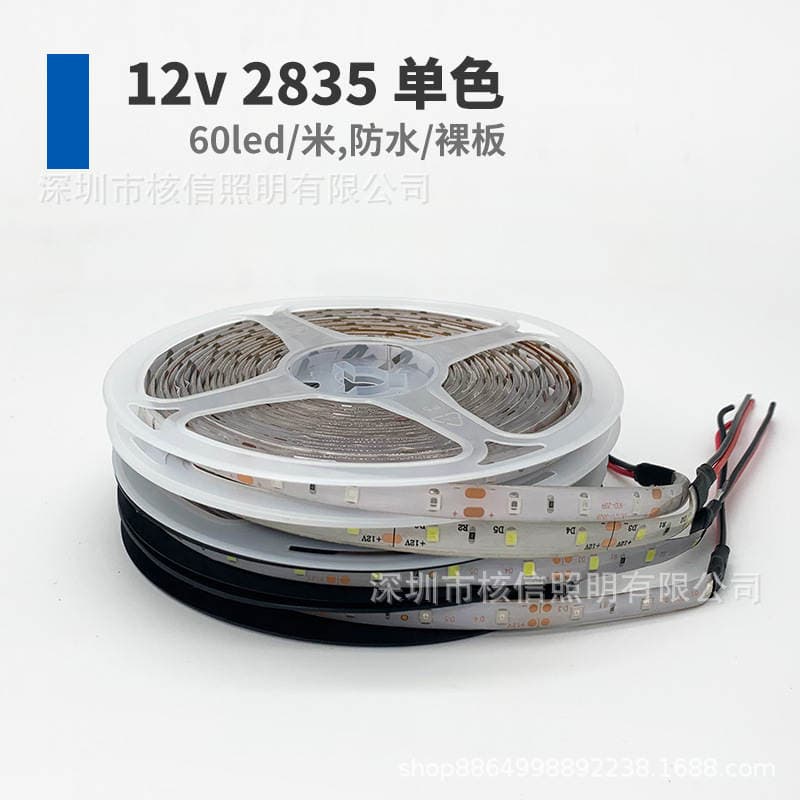 2835 LED Zolaq, Tək Rəngli (Qırmızı, Mavi, Yaşıl, Ağ, Çəhrayı), 12V, Suya Davamlı 1