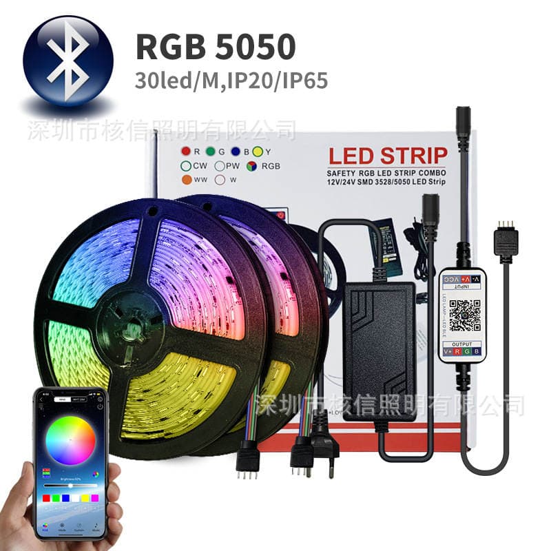 5050 LED Zolaq, Bluetooth, Tətbiq İdarəetməsi, Suya Davamlı, 12V 1