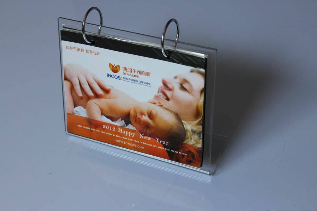 8inch Plastic Pen Holder Calendar Stand Domestic Acrylic High Transparency Desktop Ornament Calendar-Style Business Gift 3