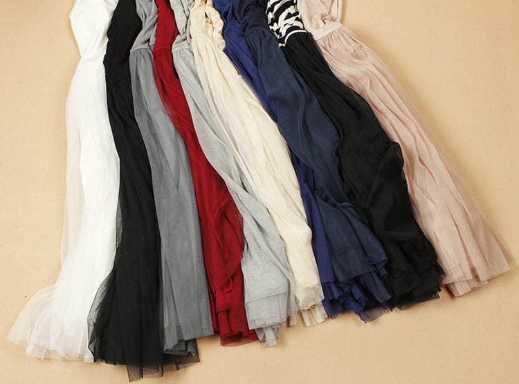 Spring loose model cotton high waist mesh skirt puffy skirt women's camisole dress base skirt wholesale 4