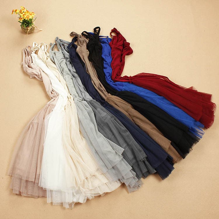 Loose Modal Slip Skirt Mesh Puffy Skirt High Waist Lace Base Skirt Large Size Inner Base Dress Women 2