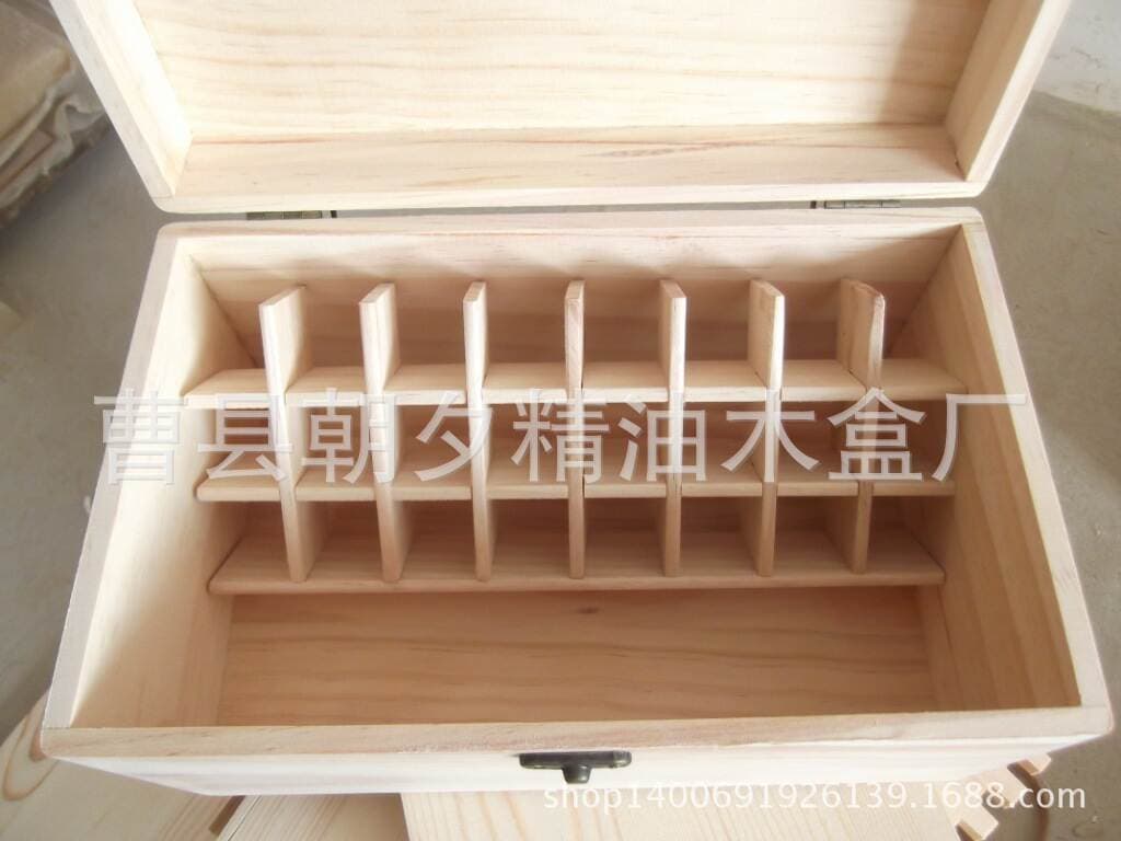Essential oil storage box wooden box wholesale 24 grid essential oil bottle packing finishing solid wood box factory direct in stock custom 2