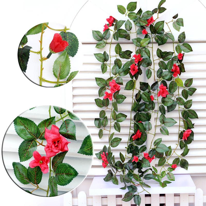 Artificial Flower Silk Cloth Color Printing Rose String Home Decoration Wall Wall Hanging Fake Flower Vine Vine 3