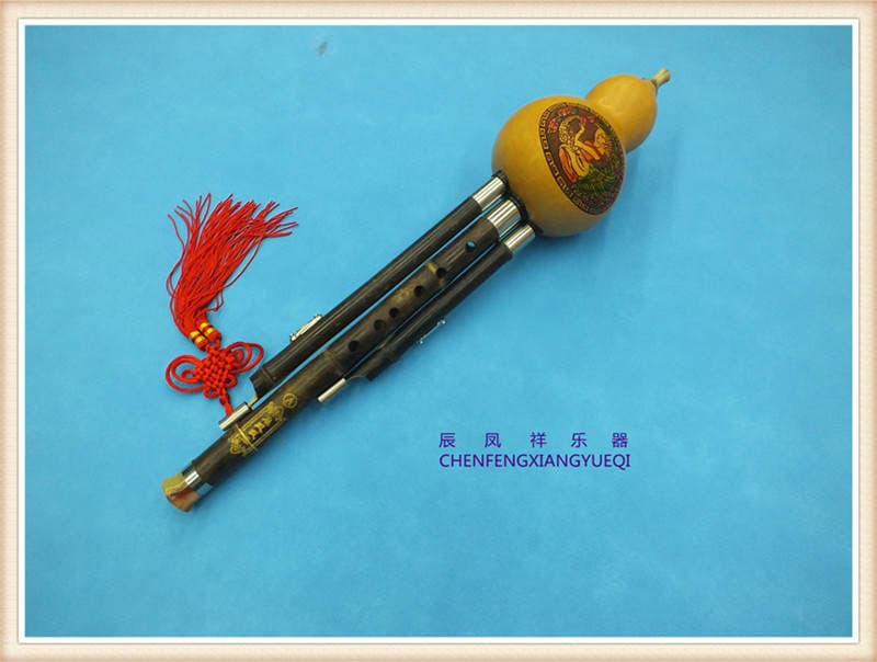 Hulusi Purple Bamboo Flute A tone three-tone detachable Hulusi factory direct Yunnan Hulusi saxophone Chinese knot 2