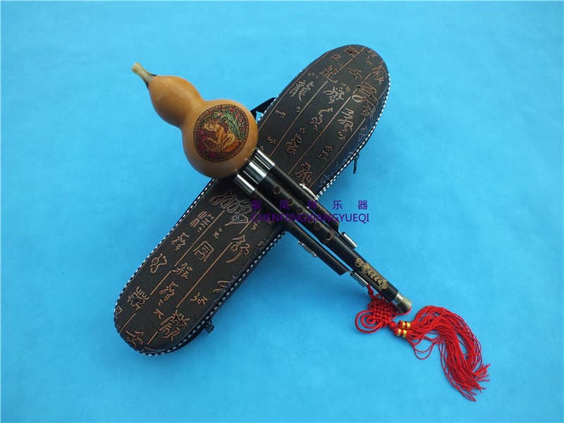 Hulusi Purple Bamboo Flute D tone three-tone detachable Hulusi factory direct sales Yunnan Hulusi saxophone Chinese knot 3