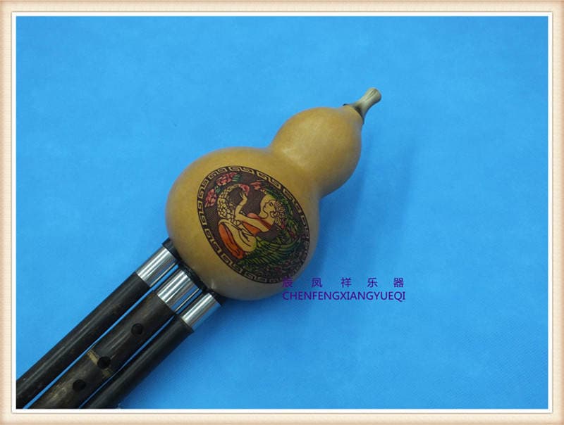 Hulusi Purple Bamboo Flute A tone three-tone detachable Hulusi factory direct Yunnan Hulusi saxophone Chinese knot 1