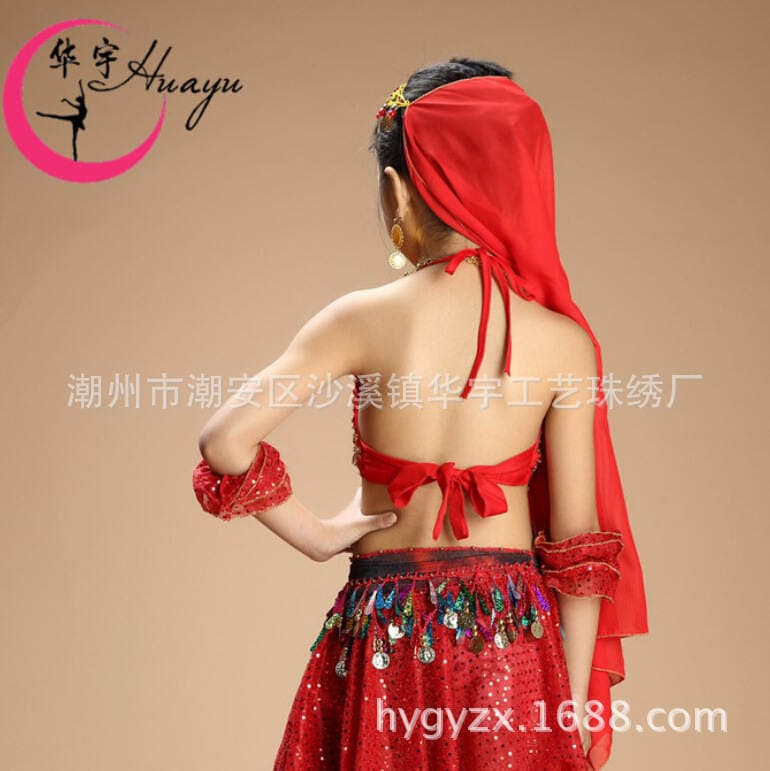 Uşaqlar üçün Hind Rəqsi / Qarın Rəqsi Performans Kostyumu Dəsti Hy3303 2