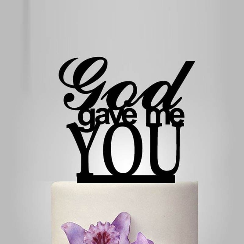 Romantic creative wedding gift customization "god give me you" English letter wedding cake card 1