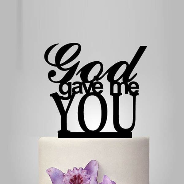 Romantic creative wedding gift customization "god give me you" English letter wedding cake card