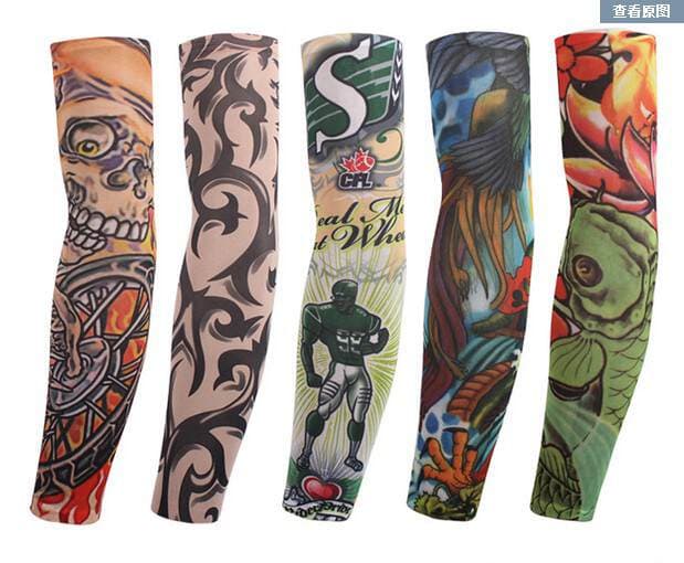 Tattoo Sleeves Seamless Outdoor Sleeves Men's and Women's Flower Arm Riding Driving Sun Protection Equipment Tattoo Arm Cover Pattern Arm Cover 4