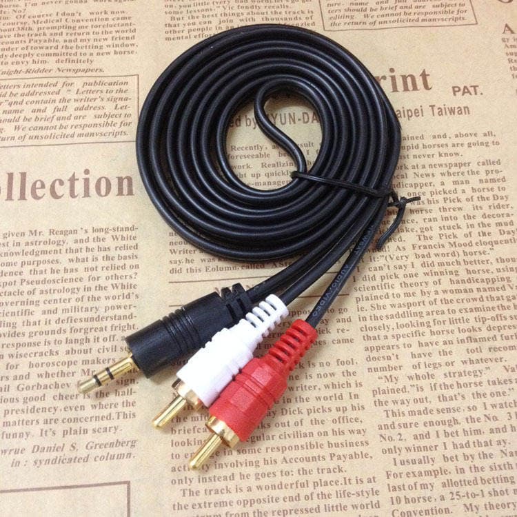 3.5 mm-dən iki RCA ştekerə audio kabel, 1.5 m 3