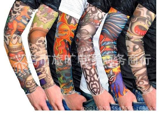 Tattoo Sleeves Seamless Outdoor Sleeves Men's and Women's Flower Arm Riding Driving Sun Protection Equipment Tattoo Arm Cover Pattern Arm Cover 1
