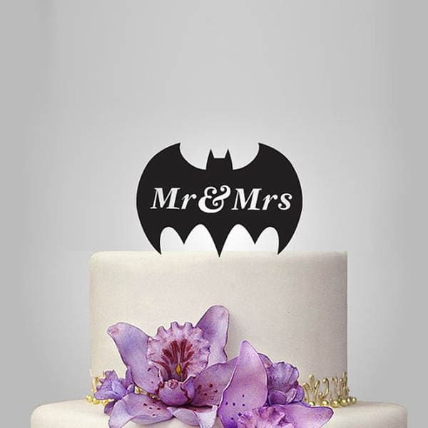 Exquisite customized acrylic wedding cake card insertion Batman cake card insertion MR & MRS cake card insertion