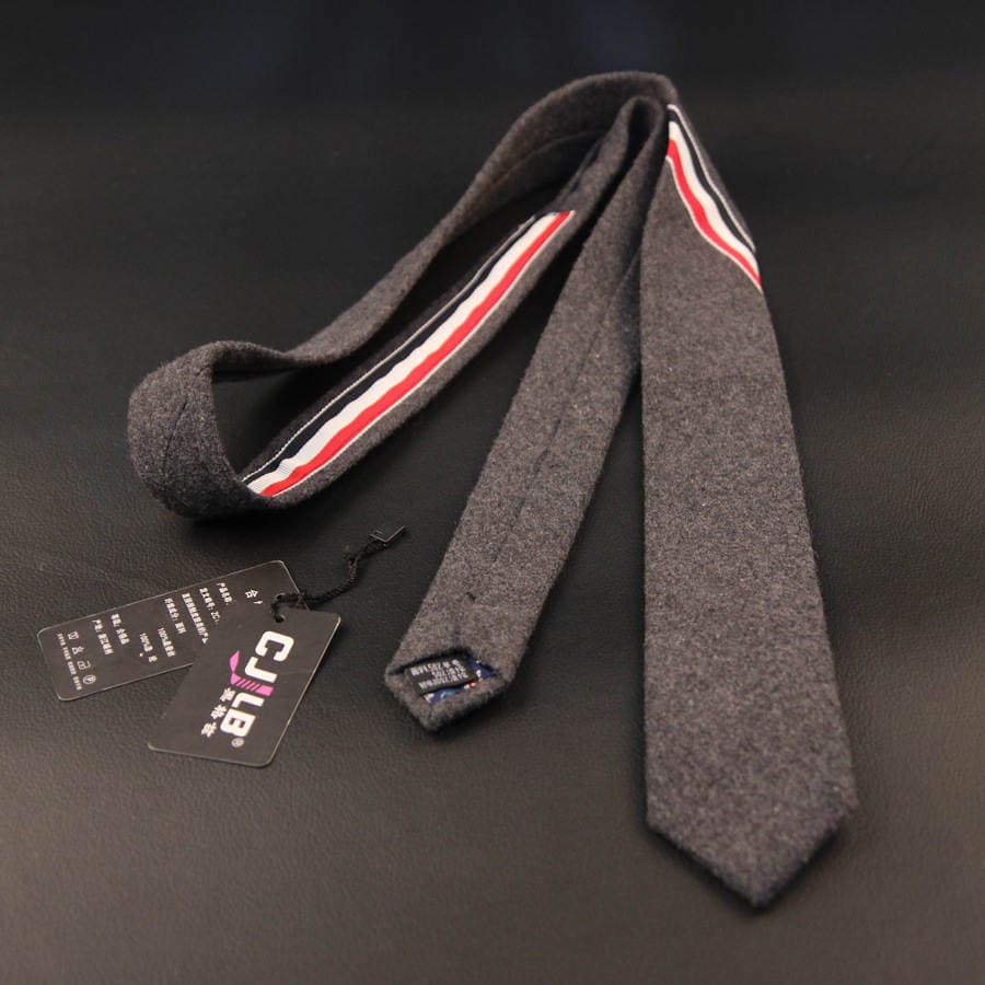 Autumn and winter men's fashion color thick color wool tie Korean casual narrow tie factory direct sales 3