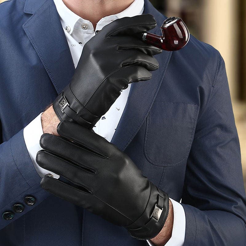 Gloves men's autumn and winter new touch screen warm riding outdoor sports bike thickened leather gloves wholesale 2