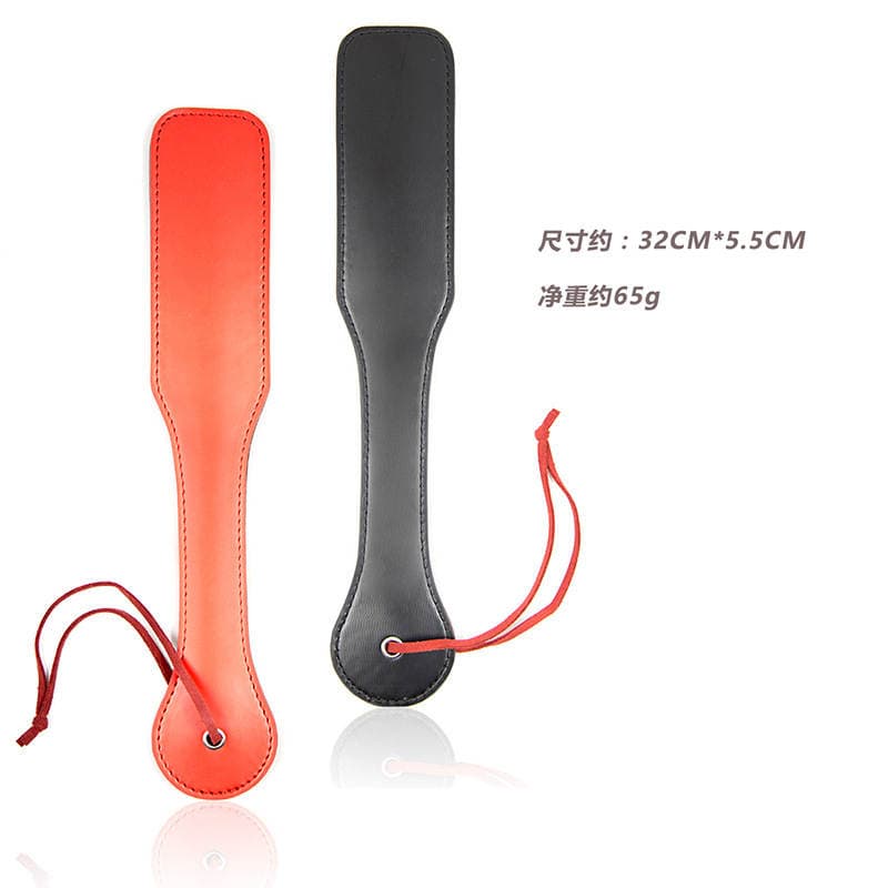 New European and American smsex toys alternative funny black and red leather double-layer hand-shot sexy small racket factory wholesale 4