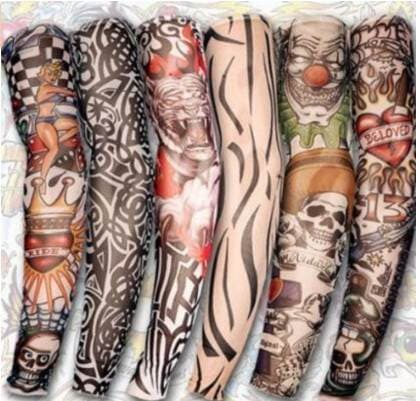Tattoo Sleeves Seamless Outdoor Sleeves Men's and Women's Flower Arm Riding Driving Sun Protection Equipment Tattoo Arm Cover Pattern Arm Cover 5
