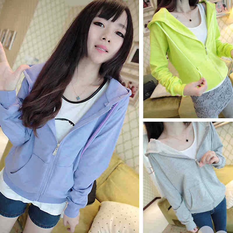 2020 Autumn New windbreaker women's clothes South Korea women's thin casual hooded cardigan student coat sweater 1
