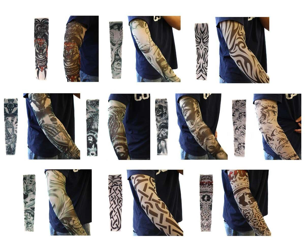 Tattoo Sleeves Seamless Outdoor Sleeves Men's and Women's Flower Arm Riding Driving Sun Protection Equipment Tattoo Arm Cover Pattern Arm Cover 2