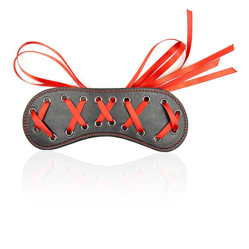 sm adult sex toys women's flirting props red lace-up leather eye mask lace-up leather eye mask 2