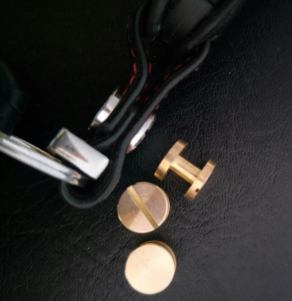 Leather keychain brass nail hardware accessories pure copper nail belt accessories pure copper rivet 1