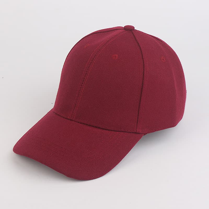Light plate baseball cap-wine red