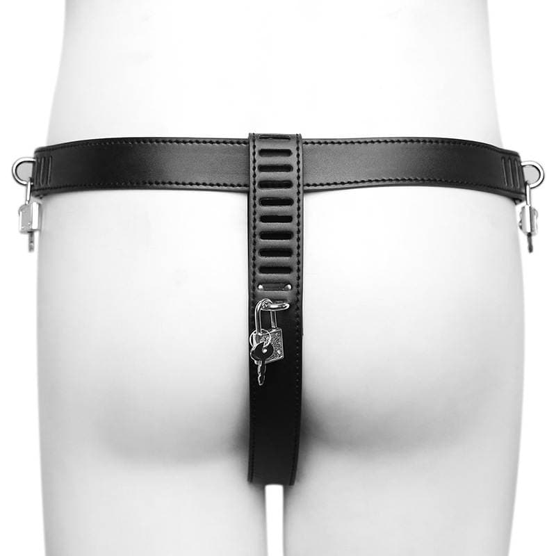 Amazon SM sex toys wholesale men's leather with lock chastity pants adult sex game conditioning supplies on behalf of hair 2