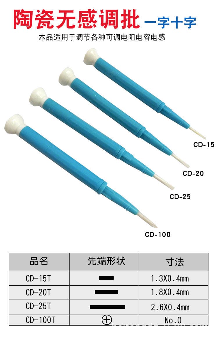 Resistance non-inductance adjustment Batch non-inductance adjustment pen ceramic screwdriver set batch CD-15/20/25/100 1