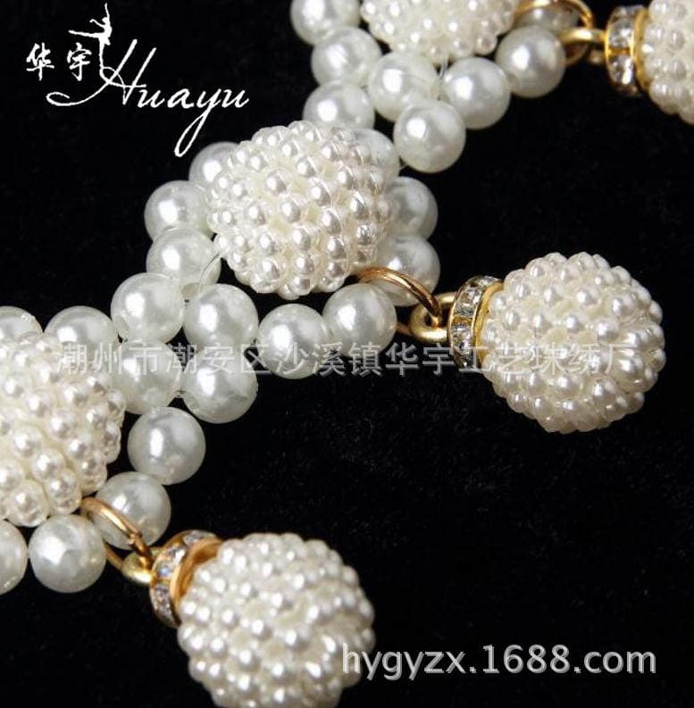 2024 Spring and Summer New Belly Dance White Beaded Waist Chain Waist Indian Dance Square Dance Light Performance 3