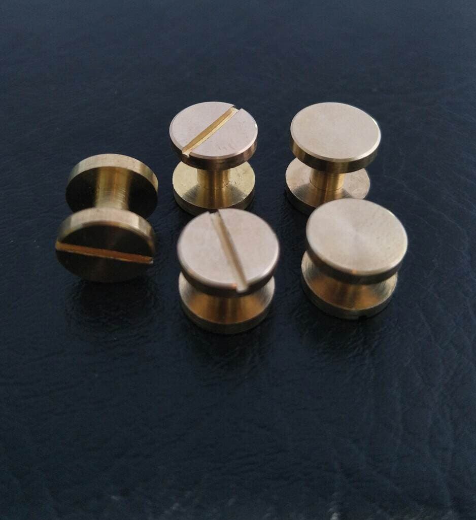 Leather keychain brass nail hardware accessories pure copper nail belt accessories pure copper rivet 2